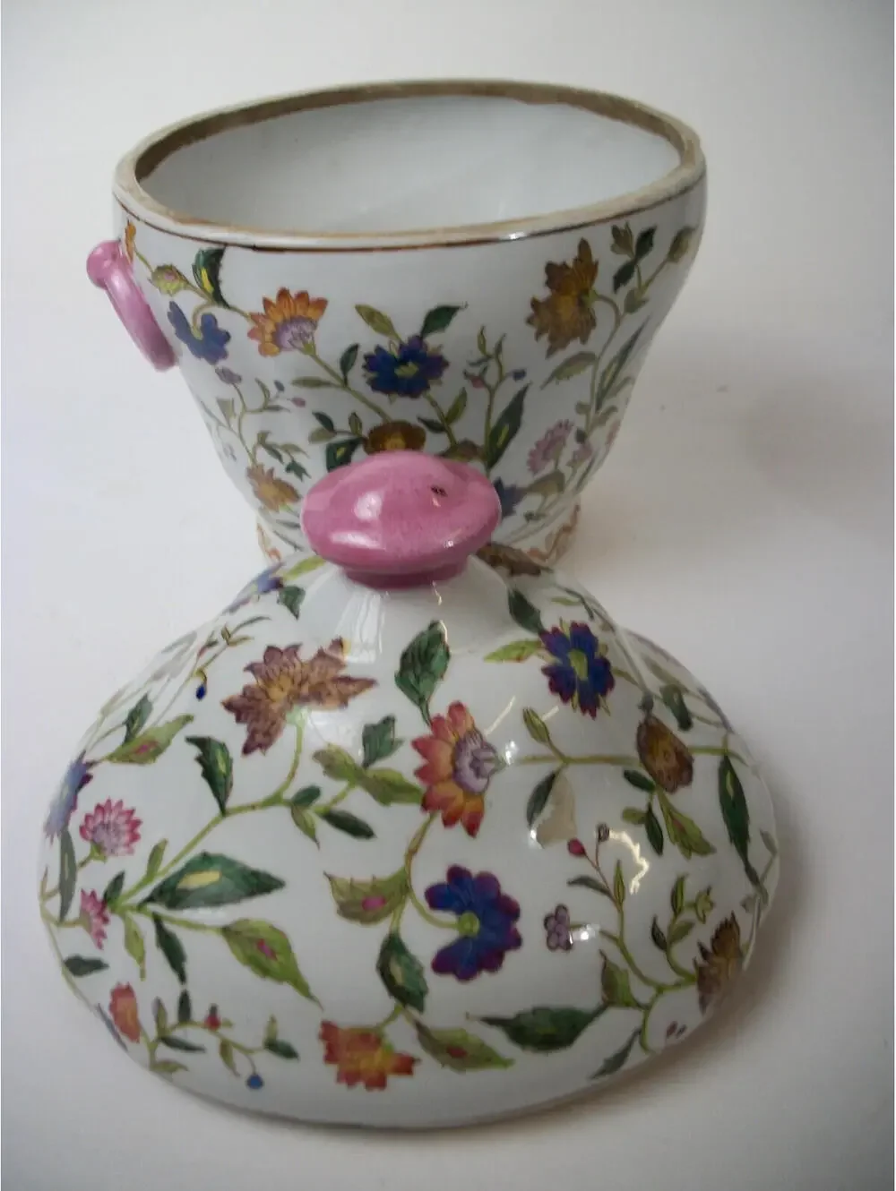 Vintage Floral Chinese Porcelain Ginger Jar Hand Painted Hua Rong Tang Zhi